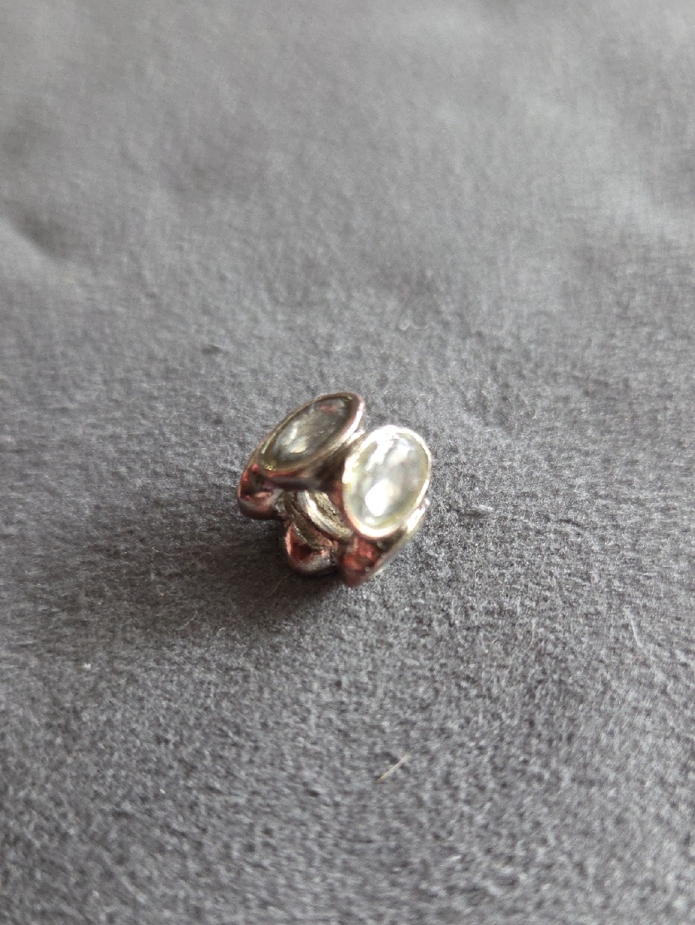 Vintage Sterling Silver Classic Clear Crystal Silver Charm - Pandora-Compatible